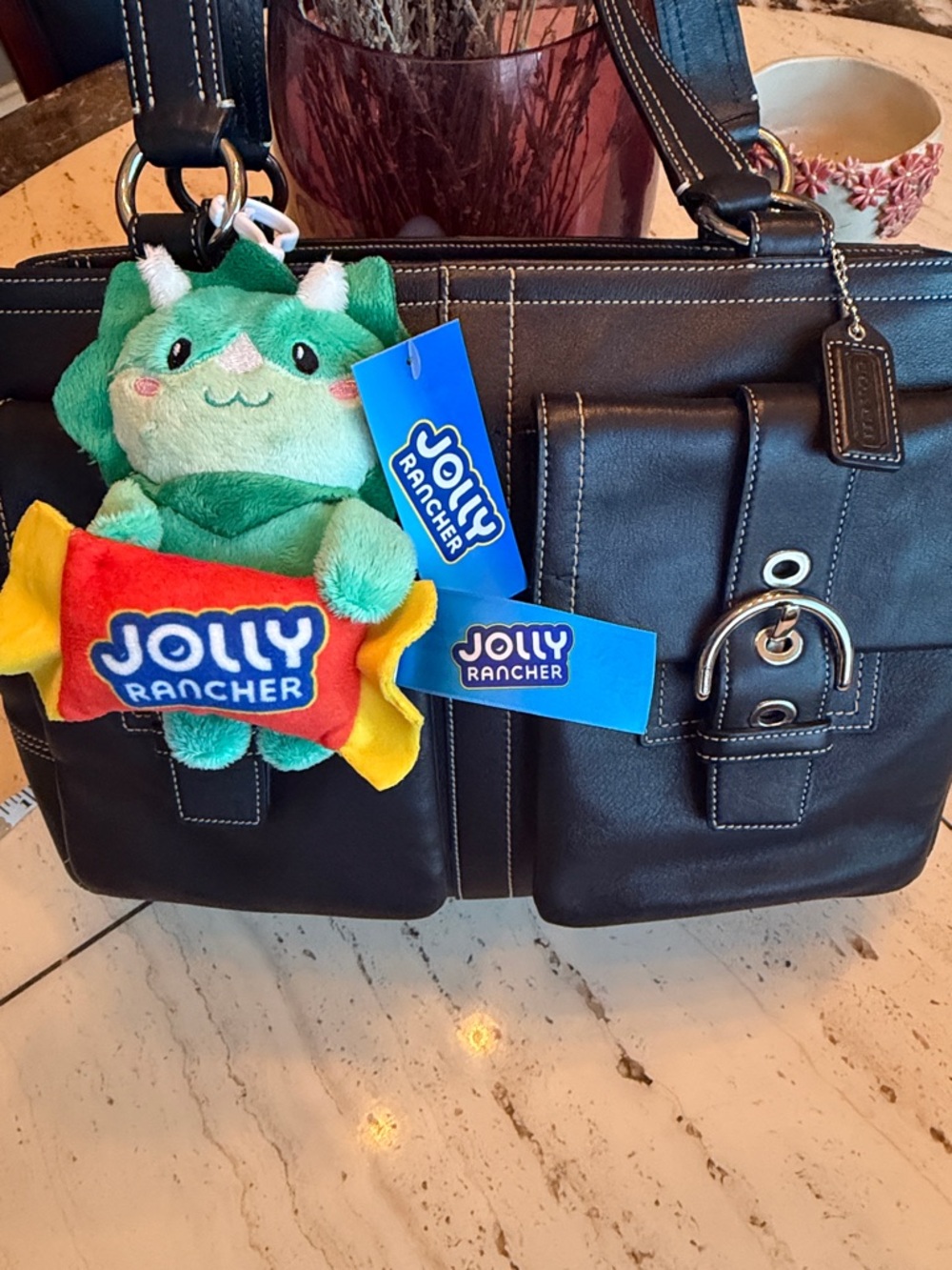 Jolly Rancher Green Dino Plush Bag Clip - Cute 7" Plush Accessory